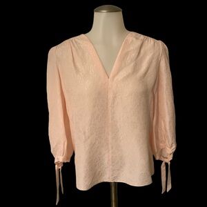 Rebecca Taylor- DANIELLA FLORAL TIE SLEEVE SILK BLEND BLOUSE